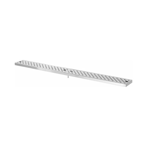 Product photo Stainless steel drip tray with drain. With supports for fixing to the wall